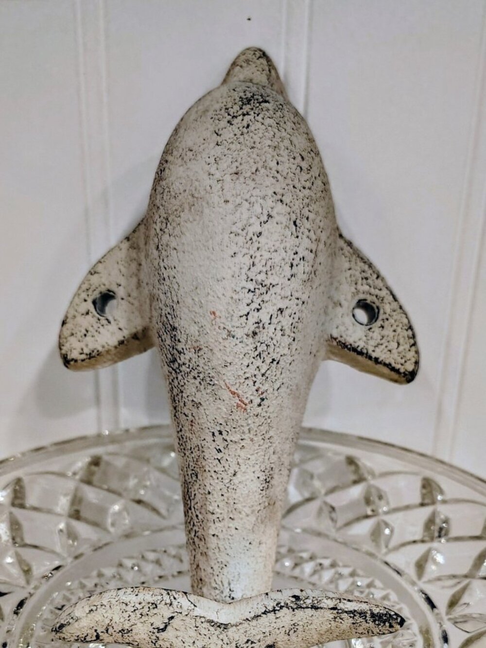 NWOT Cast Iron White Dolphin Towel Clothes Hook